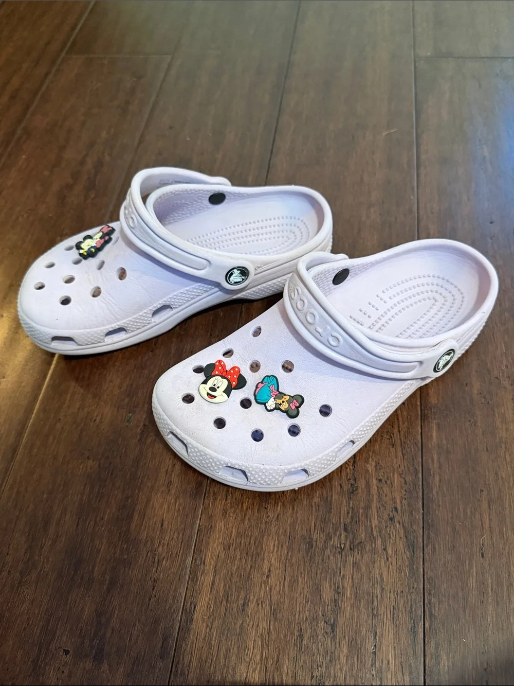 CROCS Kids Light Purple Clogs with Minnie Charms
